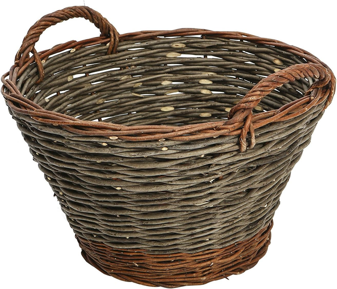 Weidenprofi Robinienkorb, Erntekorb aus Robinie und Weide, rund mit Henkel, ca. Ø 55 cm x 40/45 cm h