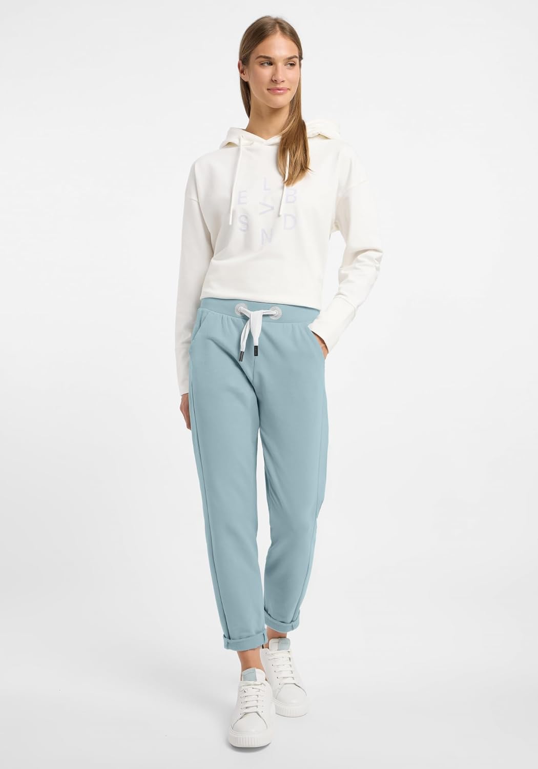 Elbsand Brinja Damen 7/8 Hose, Sweathose, gerade Schnittform S Blue Shadow, S Blue Shadow