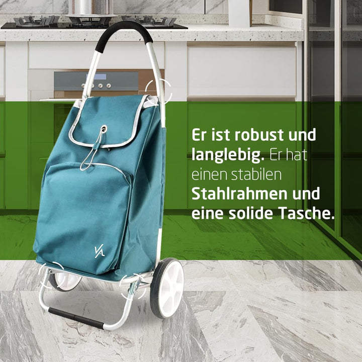 Amig - Einkaufstrolley | 12 x 45,5 x 95 cm | mit 2 Rädern | Thermofunktion | Fassungsvermögen 50 Lit