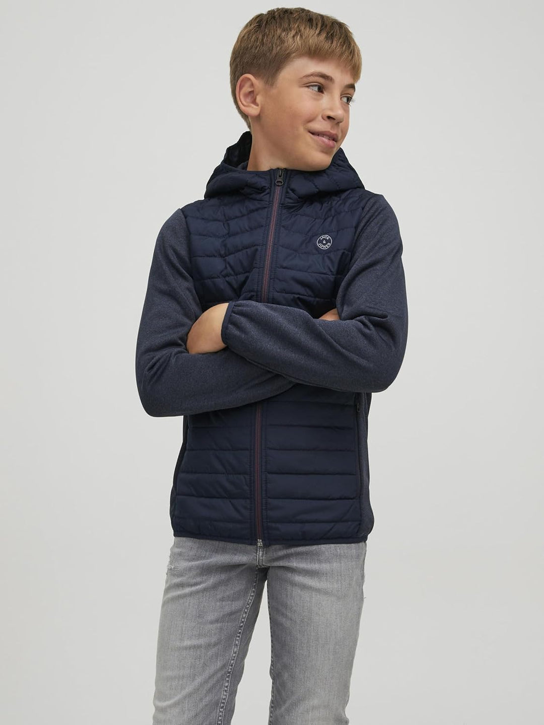 JACK & JONES Boy Hybridjacke Hybridjacke Junior, Navy Blazer/Detail:set-in Sleeves