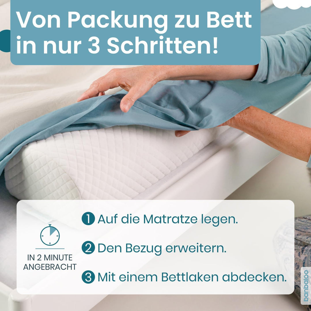 BANBALOO MAX- Sicherheitsbarriere für Kinderbetten Absturzsicherung für Kinder/Rutschfestes Schaumst
