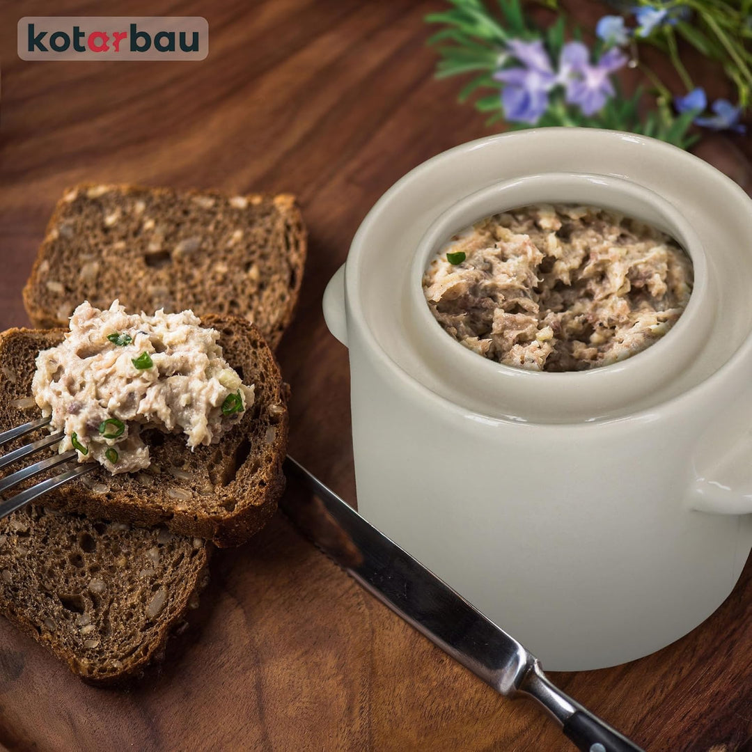 KOTARBAU® Sauerkraut Gärtopf Sauerkrauttopf 1,8L Tontopf mit Deckel Steinguttopf Fermentieren Dauerk