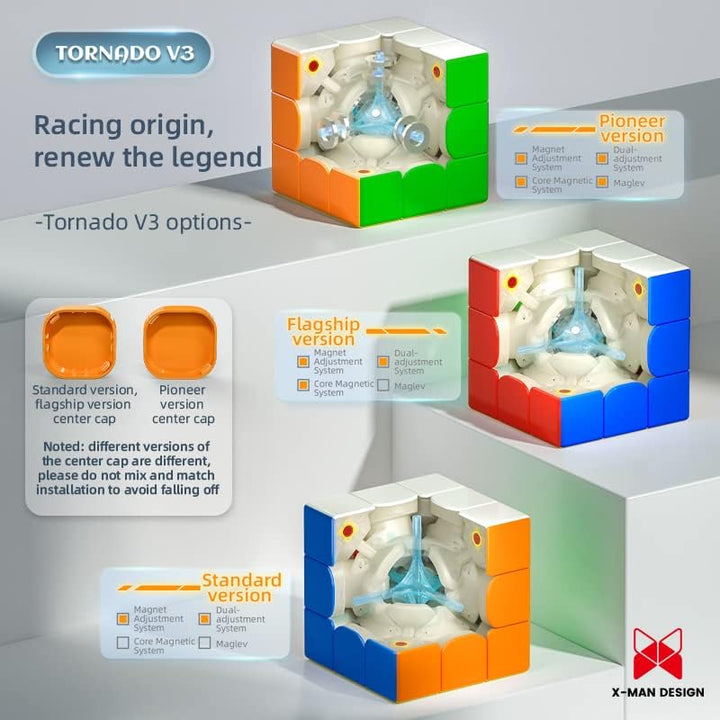 Taolele QY X-Man Tornado V3M Geschwindigkeit Würfel, 3x3 Standard Edition Aufkleber Magic Cube QY To