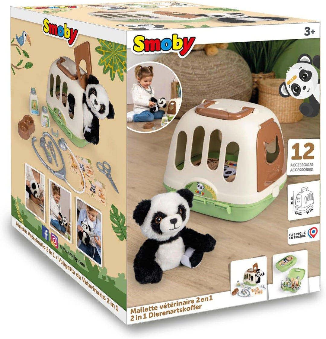 Smoby - Tierarzt-Spielset im Koffer mit Panda Kuscheltier - Rollenspiel für Kinder ab 3 Jahren