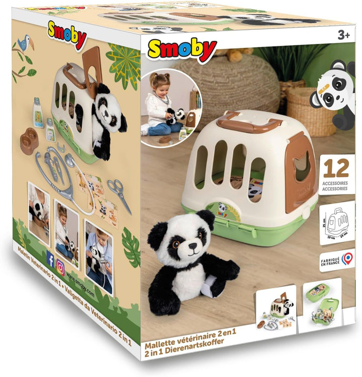 Smoby - Tierarzt-Spielset im Koffer mit Panda Kuscheltier - Rollenspiel für Kinder ab 3 Jahren