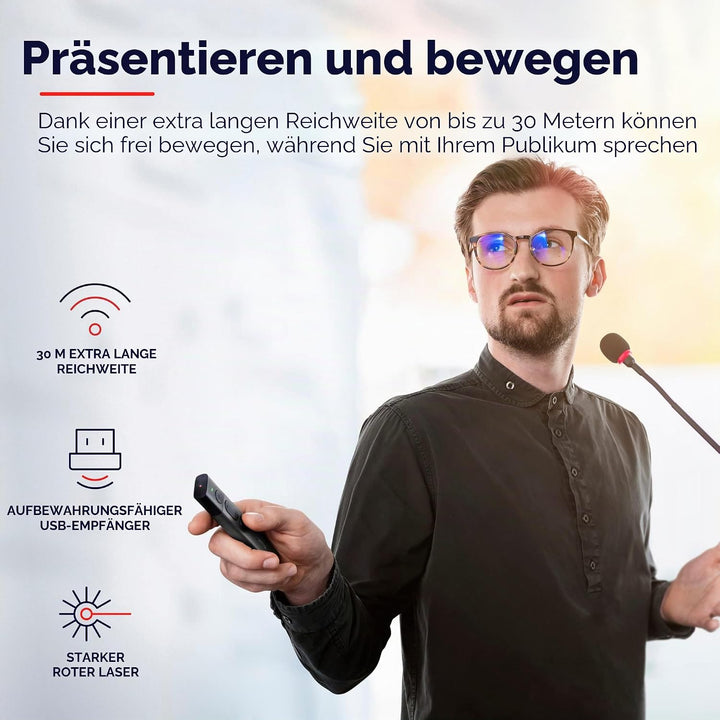 Trust Kazun Drahtlose Laser Präsentationshilfe mit 4 Powerpoint-Funktionen, Ultraflachen Design, Alu