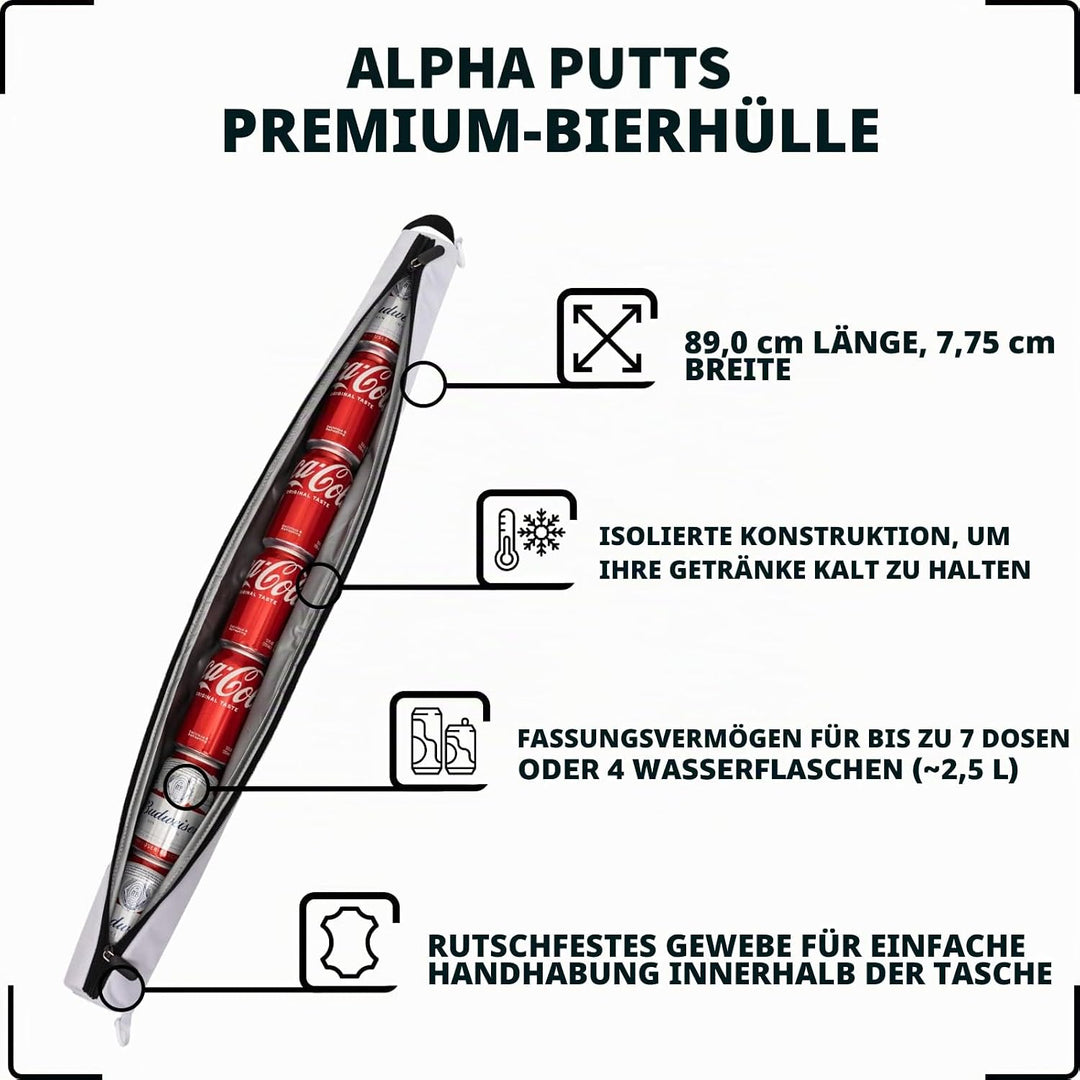 Alpha Putts Getränke Buddy - Die Ultimative Kühltasche Für Golfbags - Hält Dosen und Flaschen Gekühl