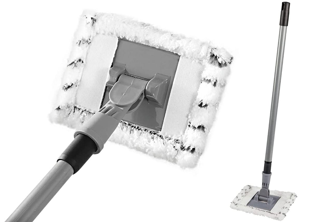 Maximex Teleskop Bad- und Fliesenwischer Profi, 360° Duo-Knickgelenk, Inkl. 2 Bezüge, Waschbar bis 6