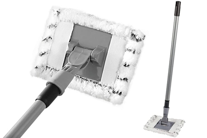 Maximex Teleskop Bad- und Fliesenwischer Profi, 360° Duo-Knickgelenk, Inkl. 2 Bezüge, Waschbar bis 6