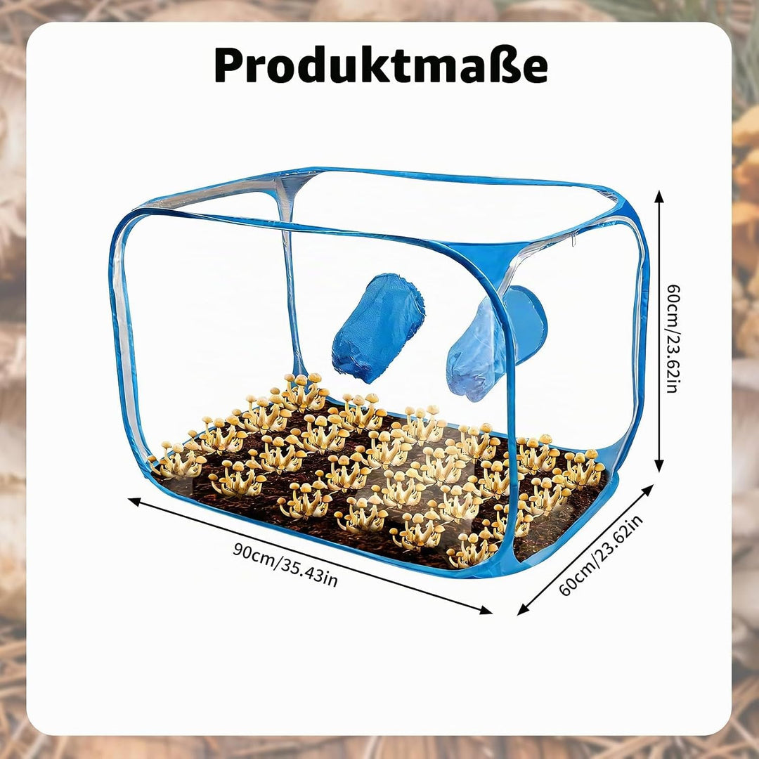 Grow Box,Pilz-Zuchtbox Mit Still Air Box,Tragbarer Und Klappbarer Grow-Zelt,Mushroom-Grow-Tent Für P