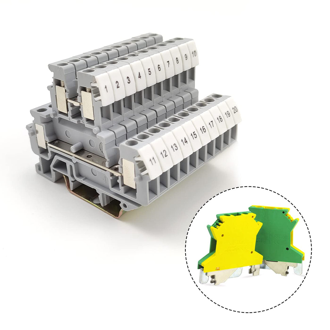 JINXM Reihenklemme DIN-Schienenanschlussblock-Kit MBKKB2.5 Klemme für Hutschiene Reihenklemmen Hutsc