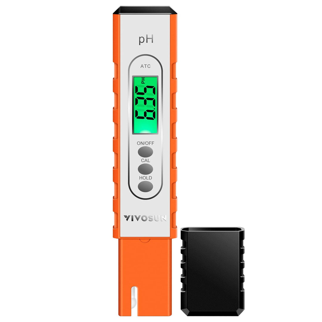 VIVOSUN Digitales pH-Meter mit ATC und 0,01 pH Hoher Genauigkeit, pH-Messgerät mit 0-14 pH-Messberei