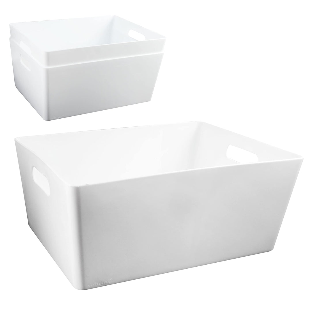 3x Ordnungsboxen - 15cm hoch - WEIss - 35x26x15cm - 11,5 Liter - DINA4 - Ordnungskorb - Schubladenor
