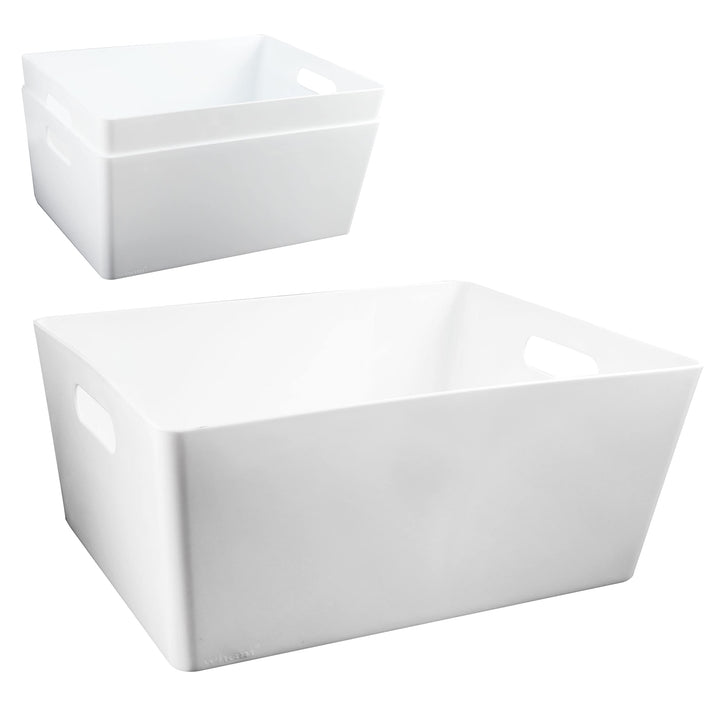 3x Ordnungsboxen - 15cm hoch - WEIss - 35x26x15cm - 11,5 Liter - DINA4 - Ordnungskorb - Schubladenor