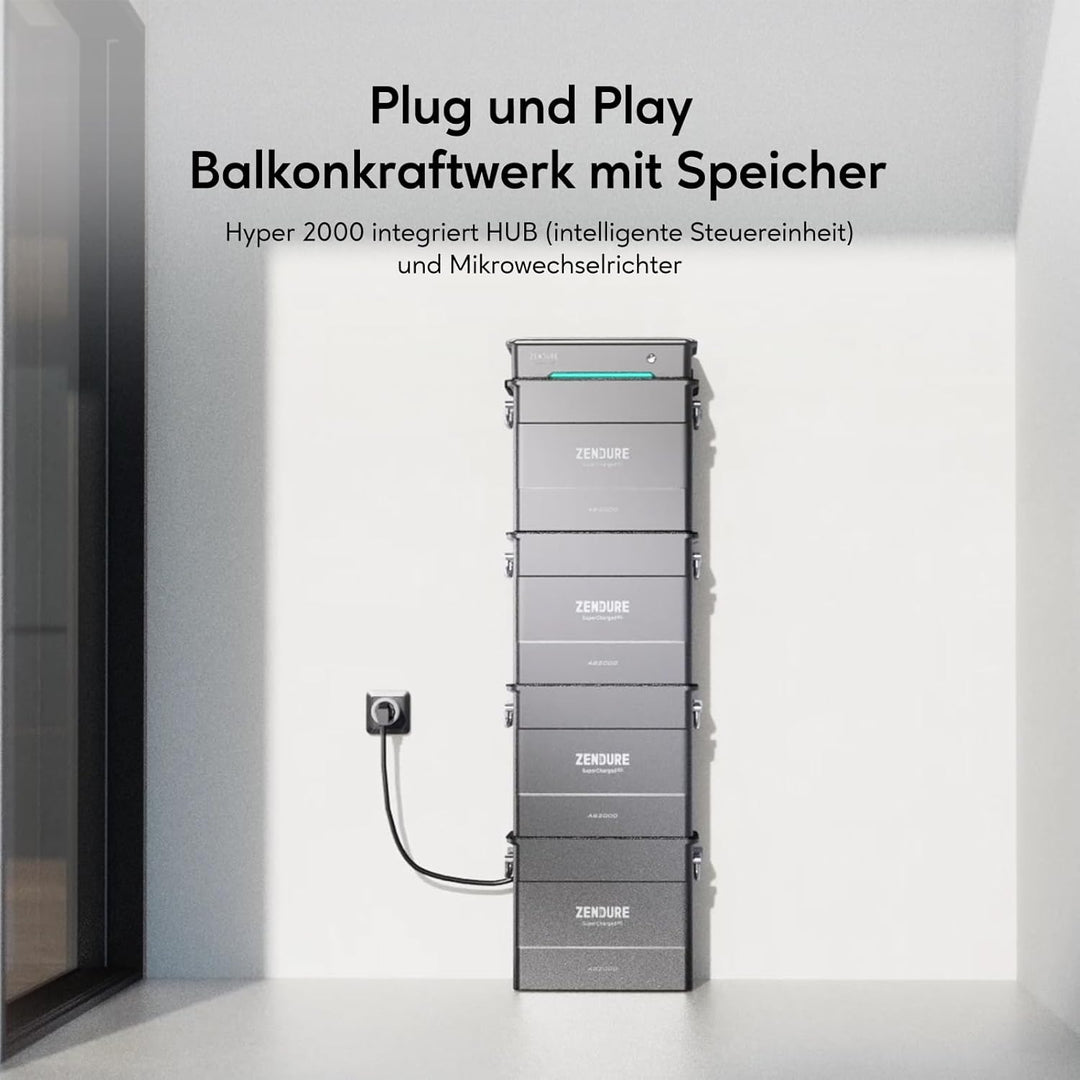 Zendure Hyper 2000, Eingebaute Mikrowechselrichter, 1200W Ausgang, TOU, 1800W Solar Eingang, 1200W A