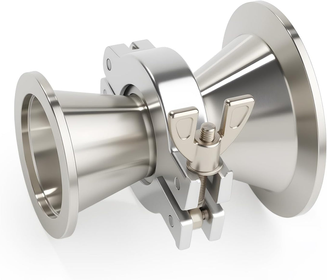 EASTVAC 2 Stück KF25 Aluminium-Vakuumklemme + KF Edelstahl-Zentrierring mit O-Ring, KF25