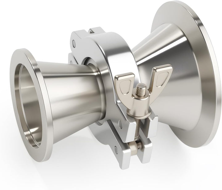EASTVAC 2 Stück KF25 Aluminium-Vakuumklemme + KF Edelstahl-Zentrierring mit O-Ring, KF25