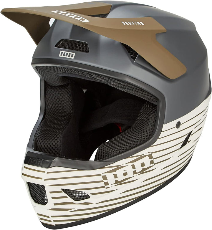 Ion Scrub Amp DH Fahrrad Helm grau/weiss/grün 2024 Grau M (56-58cm), Grau M (56-58cm)