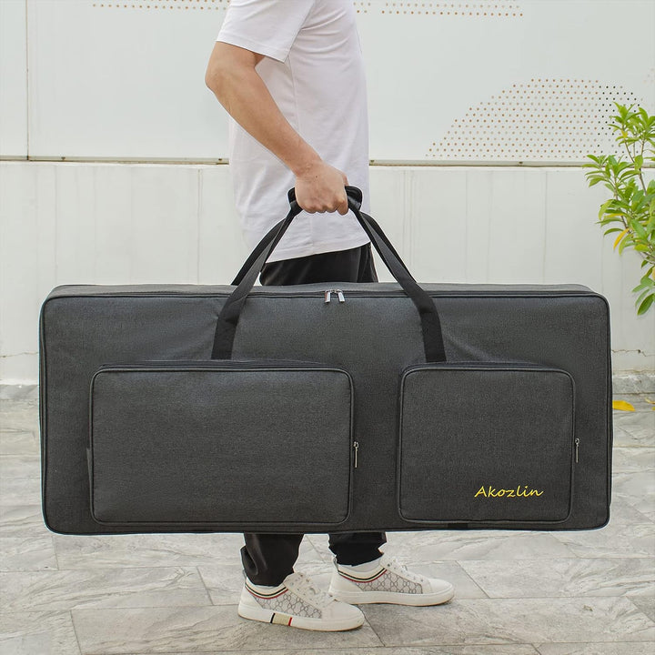 AKOZLIN 61-Tasten-Keyboardtasche, tragbar, robust, gepolstert, Gigbag, universell, wasserdicht, Oxfo