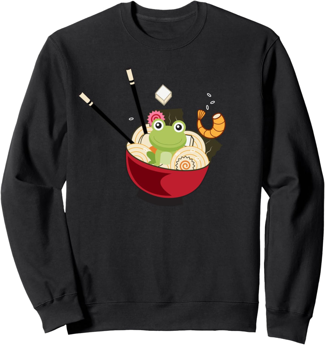 Cute Pastel Frog Ramen Bowl Sweatshirt