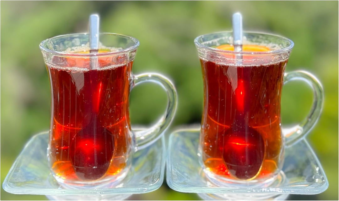 Topkapi - 18-tlg Türkisches Tee-Set Keyif-Sultan, 6 Teegläser, 6 Untersetzer, 6 Teelöffel, Komplett-