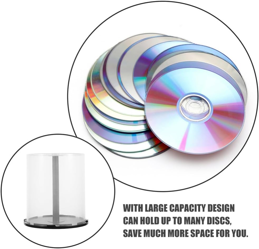 Zerodeko Cd-Aufbewahrungseimer 2Er-Set Transparenter Dvd-Halter Mit Staubschutz Kompakter Plastik Cd