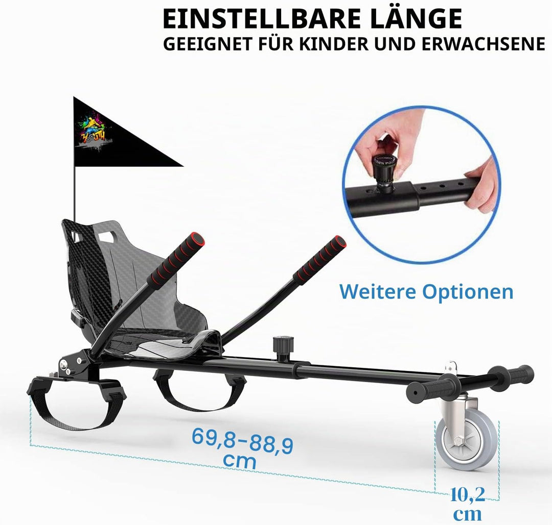 Hoverkart-Sitz für Scooter und Gokart – Sitzaufsatz für Hoverboards, Hovergokart für Hoverboards, Si