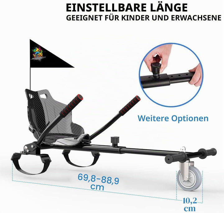 Hoverkart-Sitz für Scooter und Gokart – Sitzaufsatz für Hoverboards, Hovergokart für Hoverboards, Si