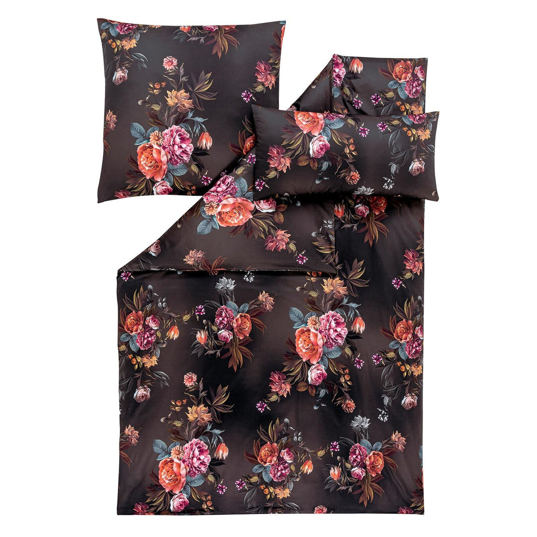 ESTELLA Mako-Satin Bettwäsche Joyce anthrazit 135x200 cm + 80x80 cm + 40x80 cm, 135x200 cm + 80x80 c