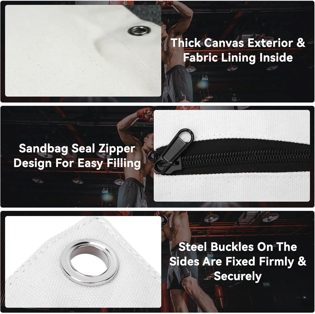 Wing Chun Sandsack, Hochwertiger Canvas Boxsack mit Reissverschluss für Kampfkunsttraining, 3 Grösse