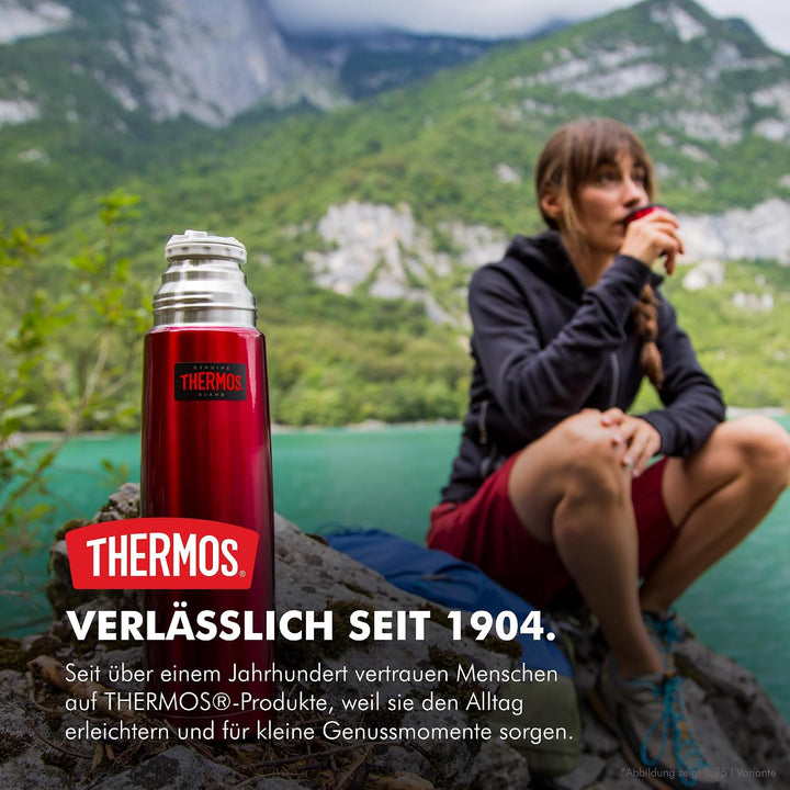 THERMOS LIGHT &amp; COMPACT BEVERAGE BOTTLE 0,75l, cranberry red, Thermosflasche Edelstahl, Isolierflasc