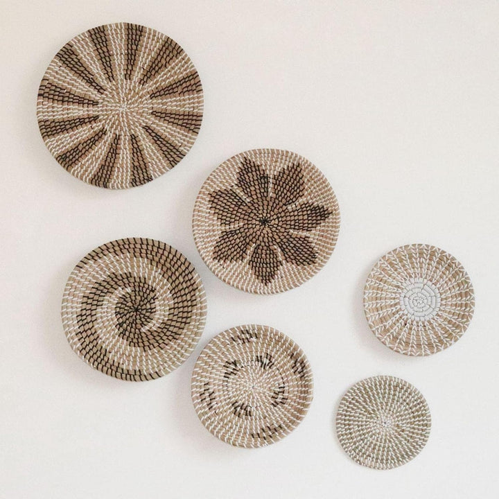 5PCS Woven Basket Wall Decor – Hangings Wall Basket Dekoration – Rattan Wall Decor – Wicker Wall Art