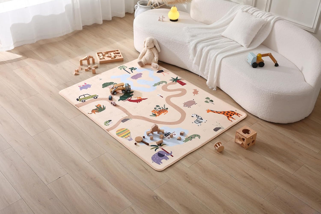 Wolkenweiche Matte Baby 160x120x1,5cm – Kinderzimmer Teppich mit hochwertigem Memory-Schaum – Krabbe