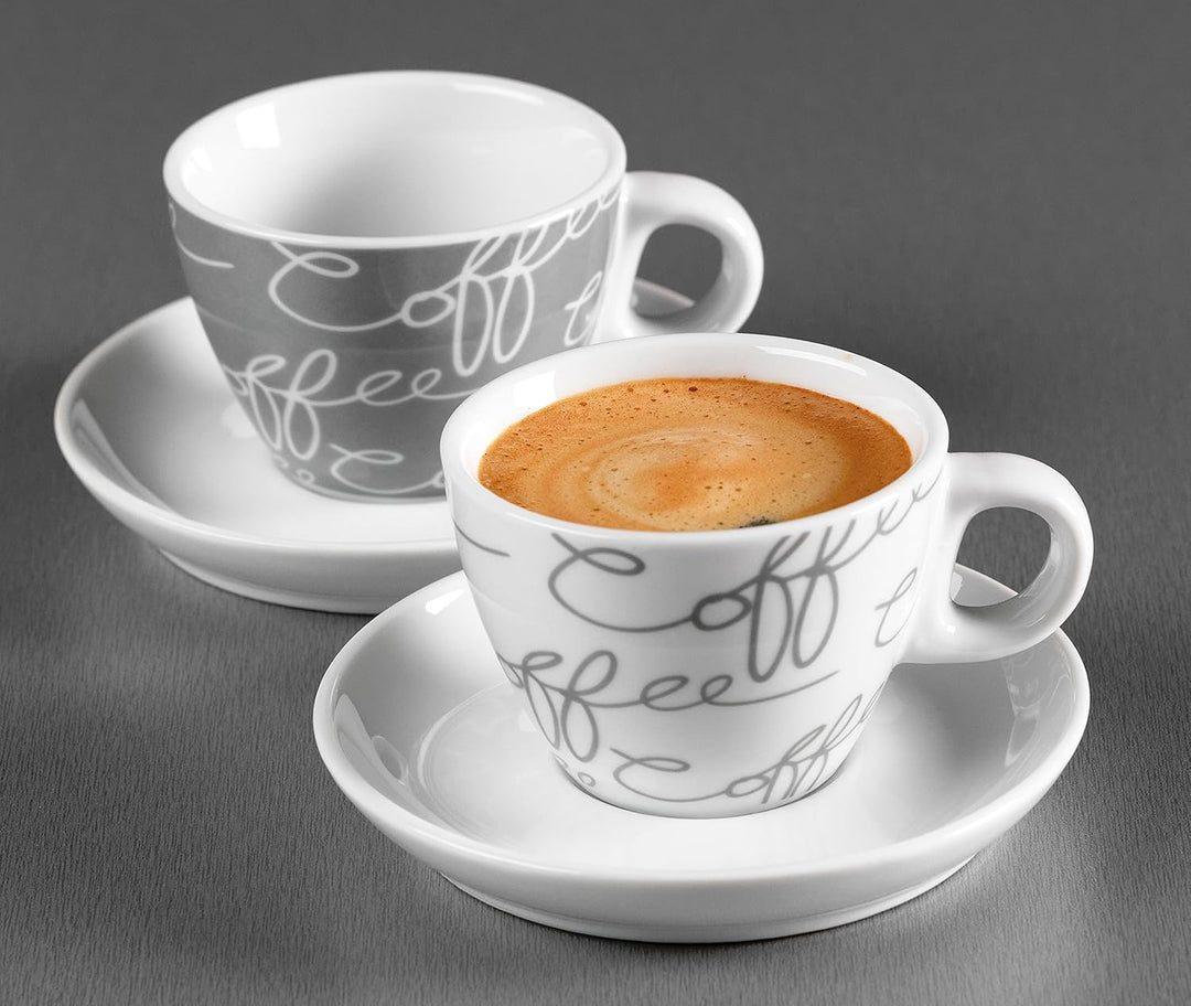 Ritzenhoff & Breker Espresso-Set Cornello, 4-teilig, Grau, 80ml Grau Espresso, Grau Espresso