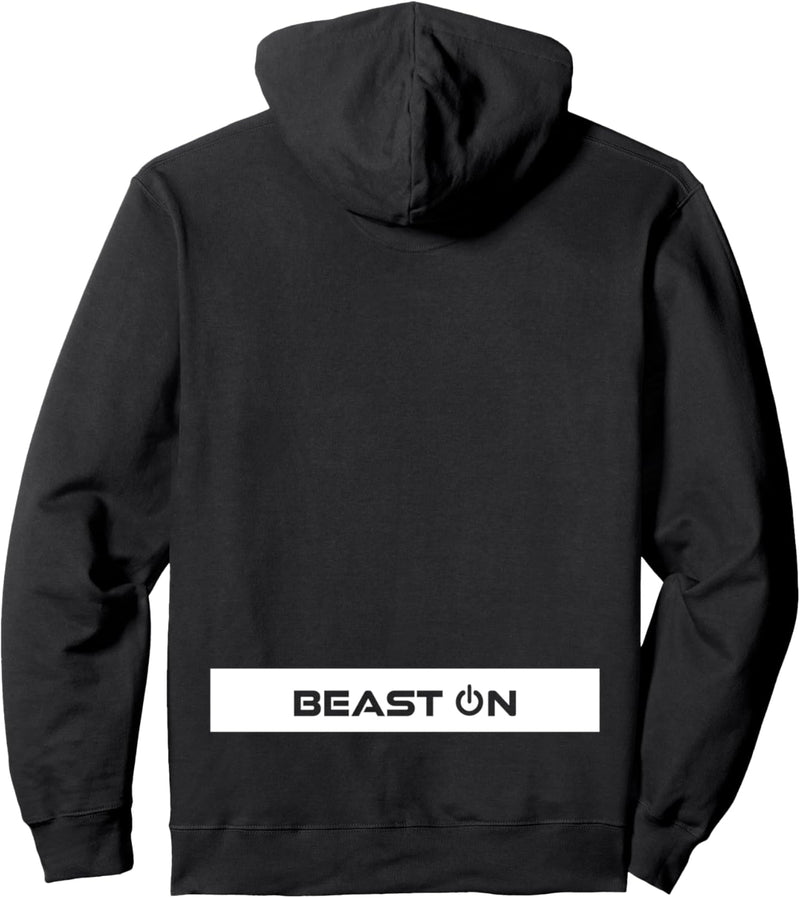 Beast ON Rücken Druck Hinten Modernes Fitness Schlichtes Gym Pullover Hoodie