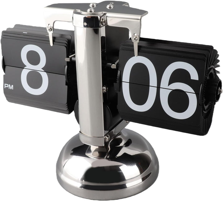 Cocoarm Digitale Flip-Down-Uhr, Retro minimalistische mechanische Auto-Flip-Uhr, Edelstahl, grosse Z