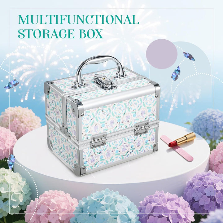 Joligrace Kosmetikkoffer Schminkkoffer, Kosmetik Make up Organizer Koffer Mit Schlüssel und Spiegel