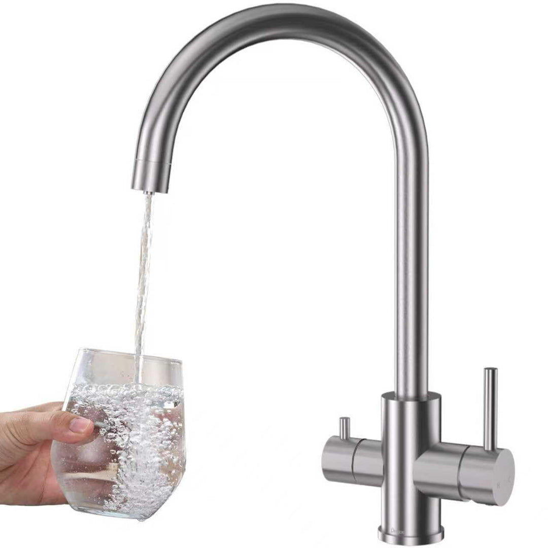 3 Wege Küchenarmatur Küche, DETBOM Wasserfilter Wasserhahn für Trinkwasser Küchenspüle, Trinkwasserh