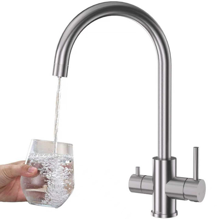 3 Wege Küchenarmatur Küche, DETBOM Wasserfilter Wasserhahn für Trinkwasser Küchenspüle, Trinkwasserh