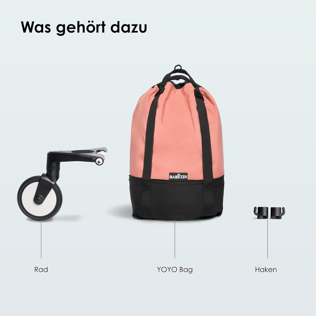 Babyzen YOYO Bag, Ginger - Robuster zusätzlicher Stauraum am YOYO2 Kinderwagen - Inklusive Rad und H