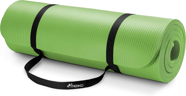 TRESKO Yogamatte Phthalatfrei - Gymnastikmatte rutschfest, Pilatesmatte Fitnessmatte mit Tragegurt,