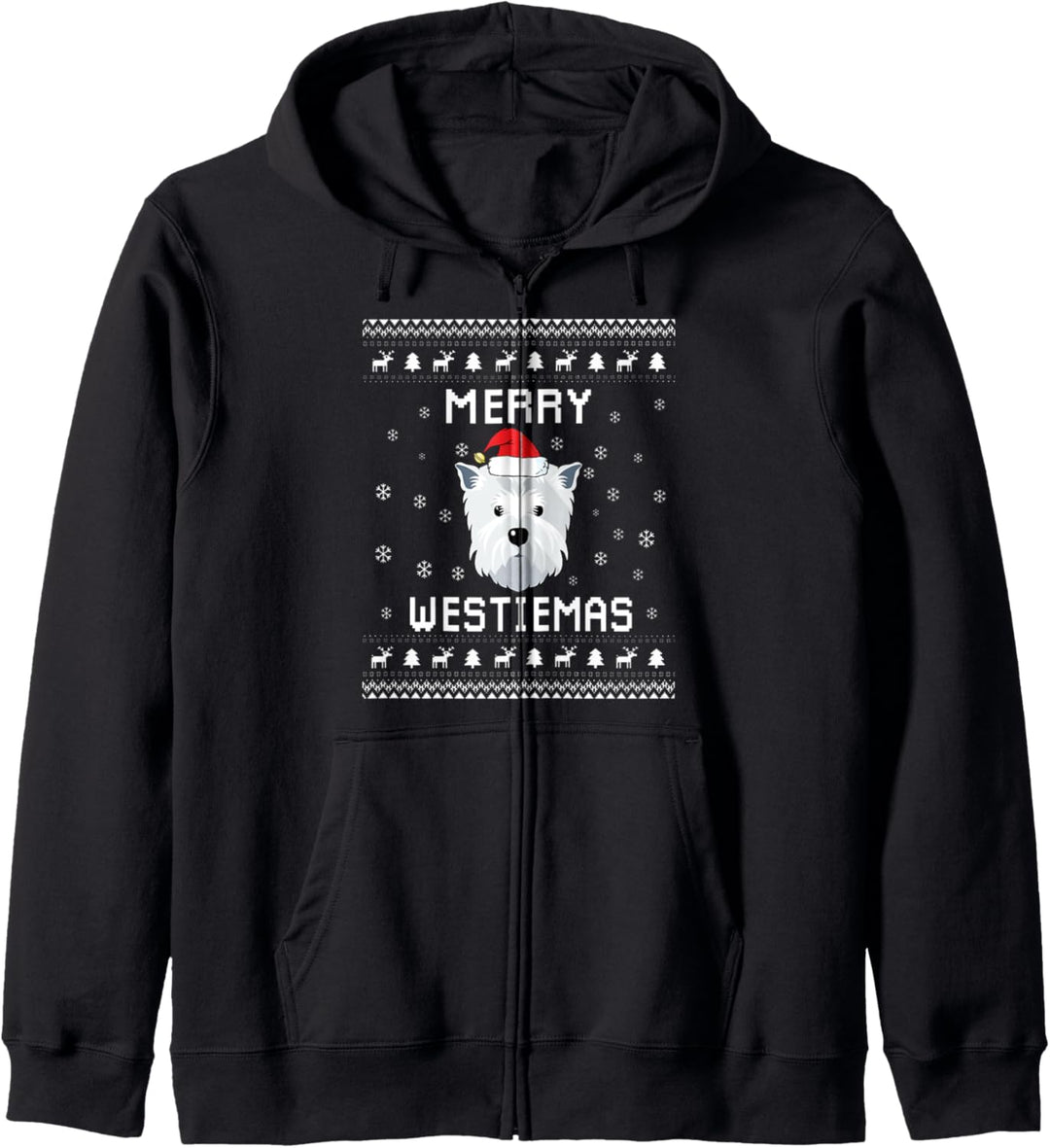 West Highland White Terrier Westie Ugly Christmas Sweater Kapuzenjacke