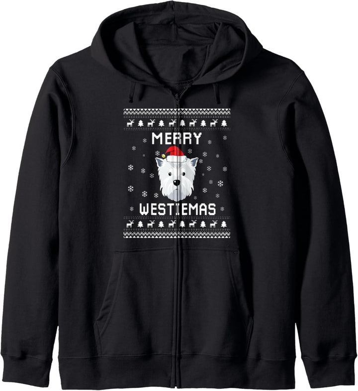 West Highland White Terrier Westie Ugly Christmas Sweater Kapuzenjacke