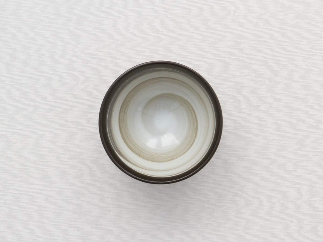 Original japanische Teekanne, Kyusu, mit 5 Becher: Kuro Hiramaru. Integriertes Tee-Sieb aus Edelstah