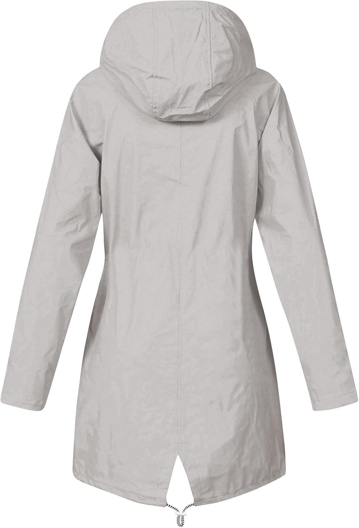 Ansenesna Regenjacke Damen Gefüttert Lang Regenjacke Damen Wasserdicht Atmungsaktiv Mit Kapuze Winte