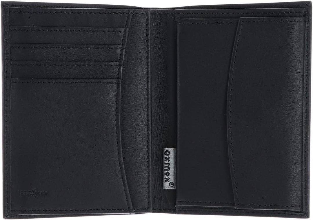 Oxmox Leder Geldbörse Leather RFID Protect Kombibörse Circle Bloom Embossed Black schwarz Circle Blo