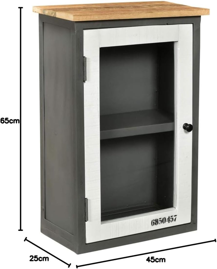 Woodkings® Bad Hängeschrank Pinetown Metall recyceltes Massivholz antik, Vintage, Design, Industrial