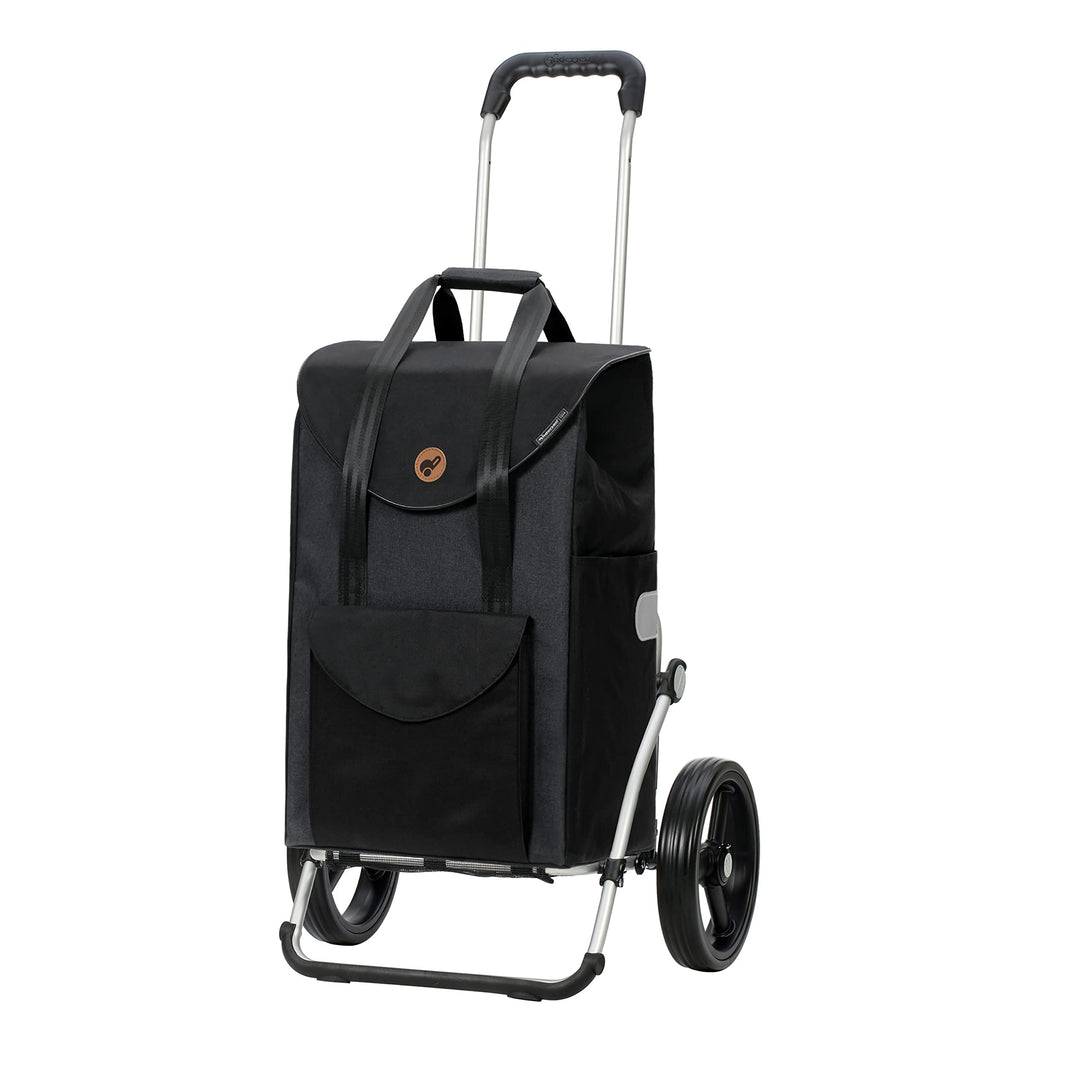 Andersen Shopper Royal mit 3-Speichenrad Alu klappbar mit Rad Ø 25 cm und 49 Liter Tasche Senta schw