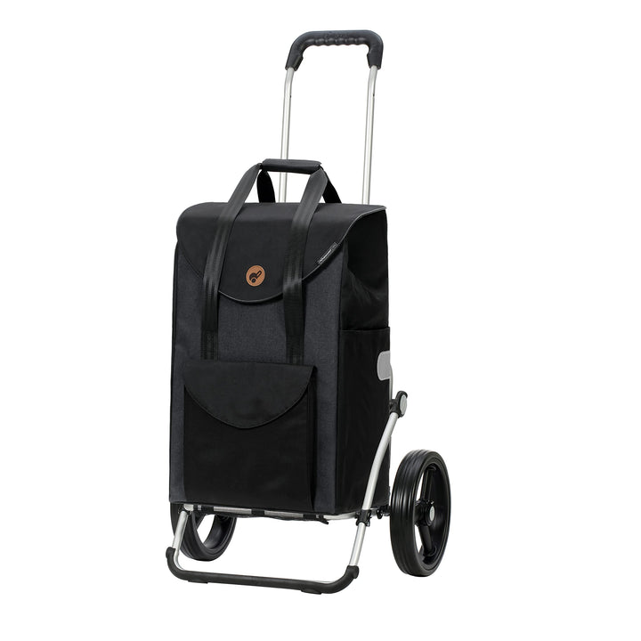 Andersen Shopper Royal mit 3-Speichenrad Alu klappbar mit Rad Ø 25 cm und 49 Liter Tasche Senta schw