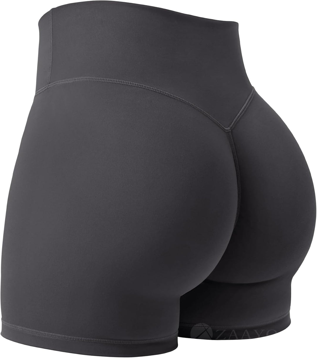ZAAYO Damen Sport Shorts Workout Auswirkungen Shorts 4.5 "Scrunch Butt Lifting Gym Shorts Nahtlose B